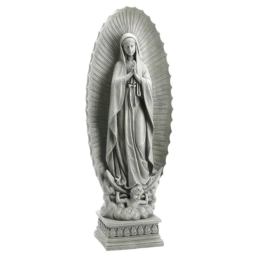 GUADALUPE マリア像 THE CRIMIE GARDEN Our Lady of Guadalupe Cement Garden Statue – 30 Inches Tall